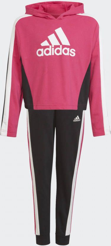 Adidas Colorblock Crop Top Trainingspak Team Real Magenta/White/Black