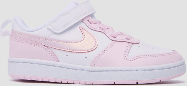 Nike court borough low 2 sneakers wit/roze kinderen