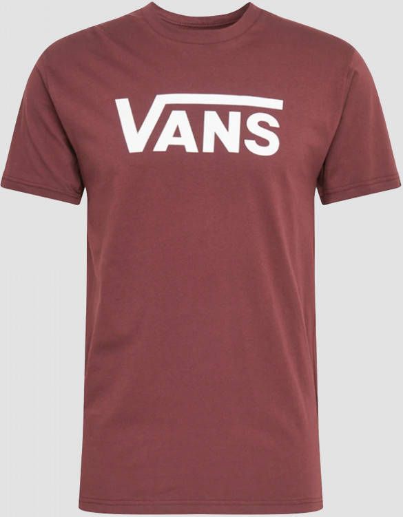 VANS regular fit T shirt Drop V B met logo bordeauxrood/wit