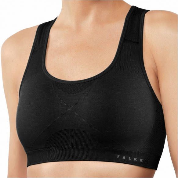 Falke Women's Bra Top Madsion With Pads Low Support Sportbeha, zwart/beige