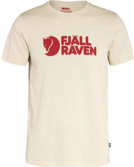 Fjällräven Logo T shirt, beige/wit