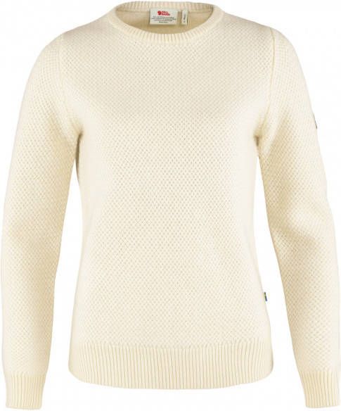 Fjällräven Women's Övik Structure Sweater Merinotrui, wit/beige