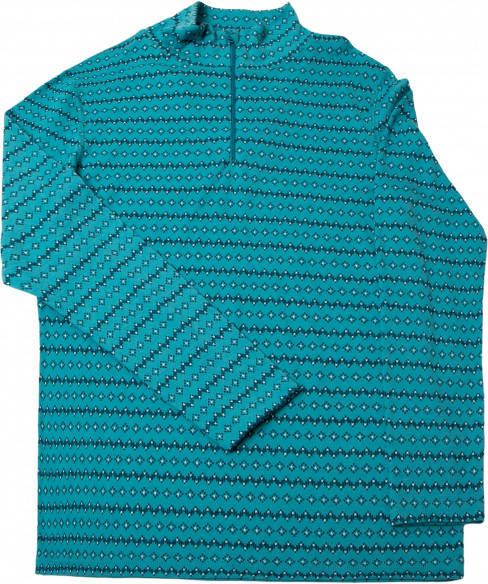 Joha Women's 4063 Blouse with Zipper Merino ondergoed, turkoois
