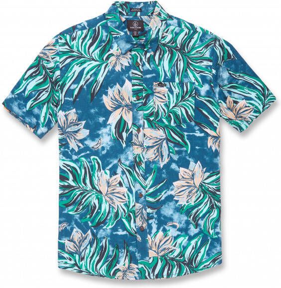 Volcom Marble Floral S/S Overhemd, blauw