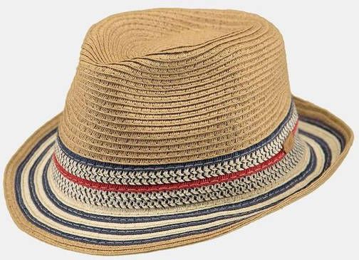 Barts zonnehoed Hare met strepen camel