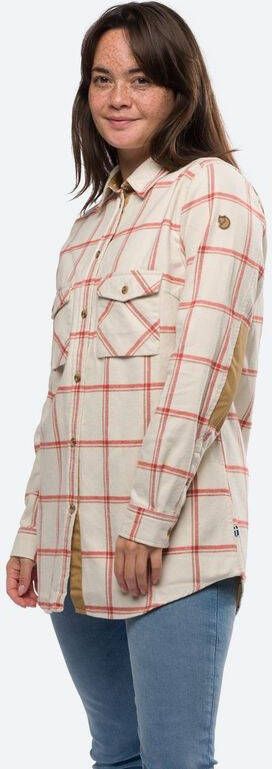Fjä, llrä, ven Ö, vik Twill Shirt Longsleeve Dames Gebroken Wit/Rood