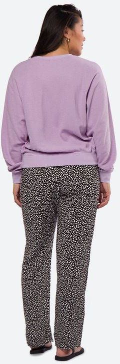 O'Neill high waist wide leg palazzo broek met all over print zwart/geel/roze