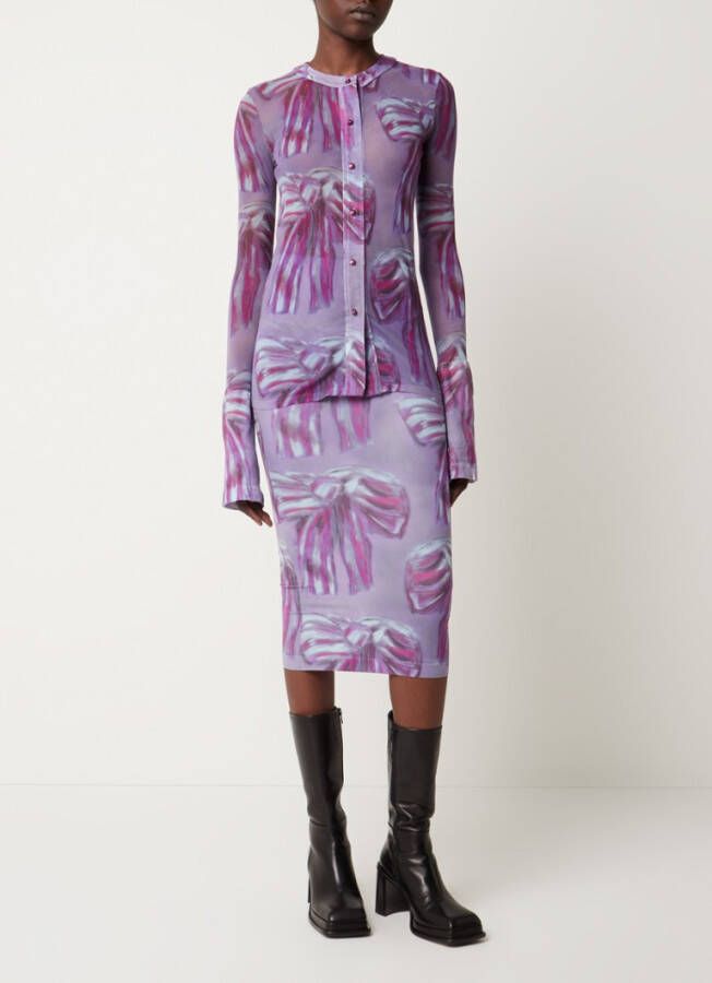 Acne Studios Eladis semi transparante blouse met print