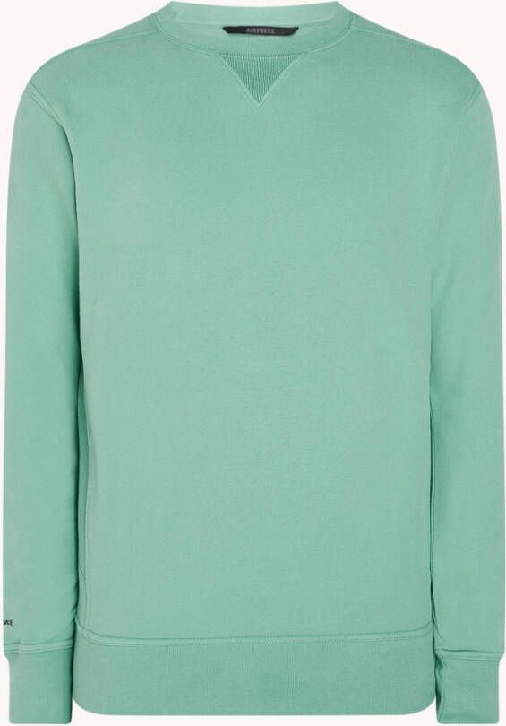 Airforce Sweater van biologisch katoen met ronde hals