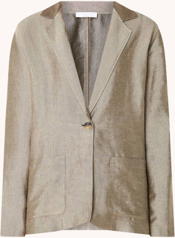 by-bar by bar Robyn high waist straight fit pantalon met glanzende finish