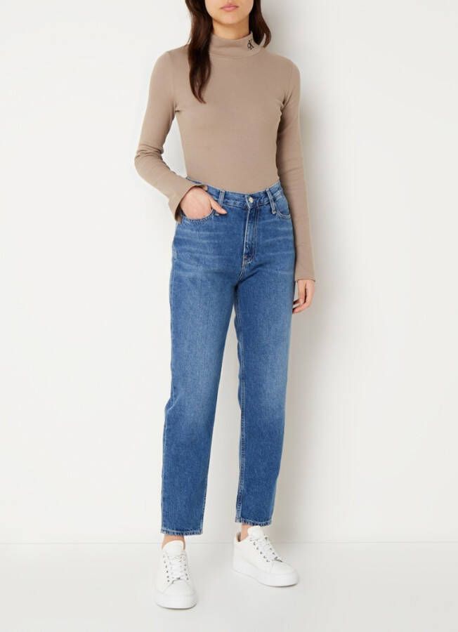 Calvin Klein High waist tapered fit mom jeans met medium wassing