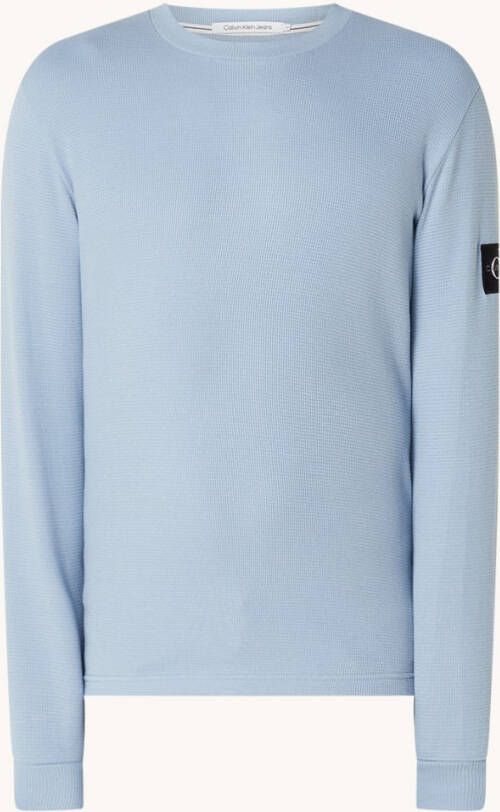 Calvin Klein Shirt met lange mouwen MONOLOGO BADGE WAFFLE LS TEE