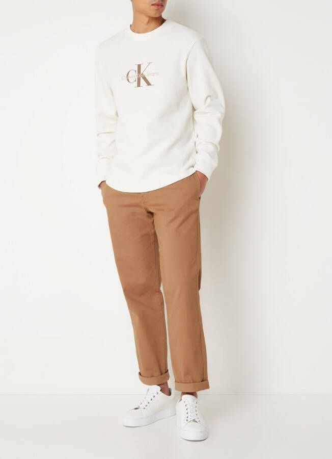 Calvin Klein Sweater met logoprint en structuur