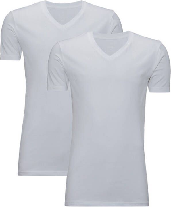 Claesens Stretch T Shirt White V neck TWO PACK(CL 1223 )