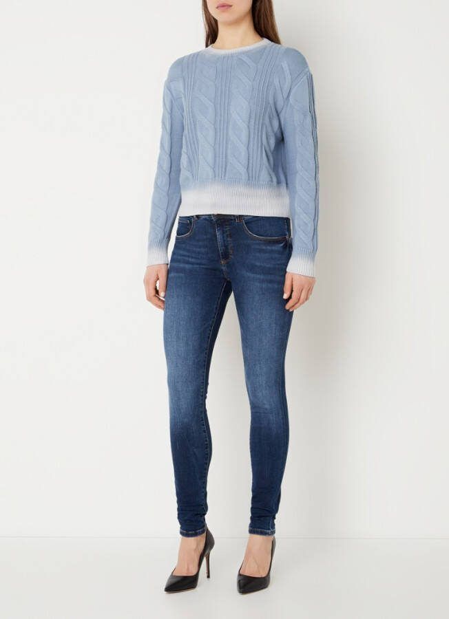 Guess Arielle kabelgebreide trui met dip dye dessin