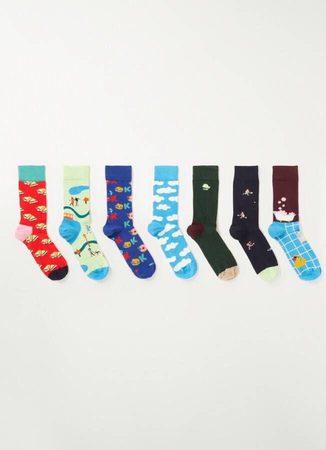 Happy Socks 7 Days sokken met print in 7 pack giftbox