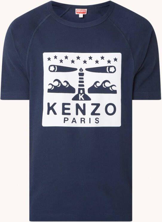 Kenzo Lighthouse slim fit T shirt met front en backprint