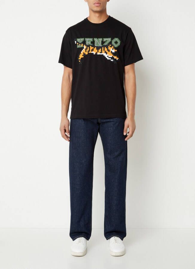Kenzo Pixel oversized T shirt met logoborduring