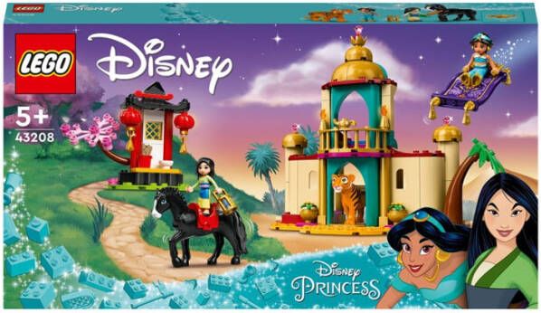 Lego 43208 Disney Princess Jasmines en Mulans Avontuur Speelgoedpaleis met Minipoppetjes, Speelgoedpaard en Tijgerfiguur