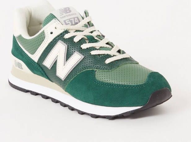 New Balance 574 sneaker met leren en suè, de details