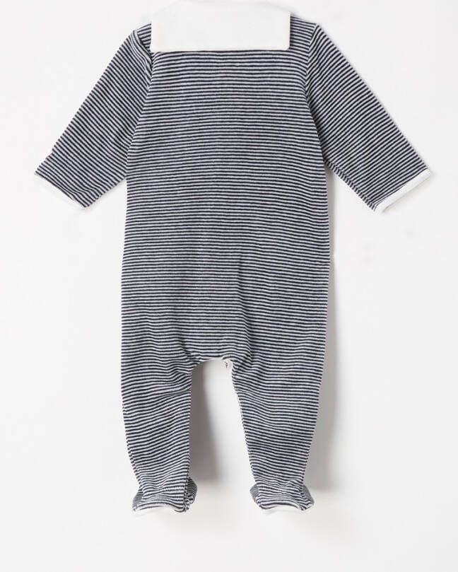 Petit Bateau Babypak van fluweel met streepprint