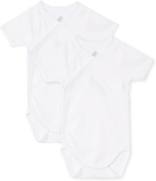 PETIT BATEAU Set van 2 rompers met gekruiste sluiting