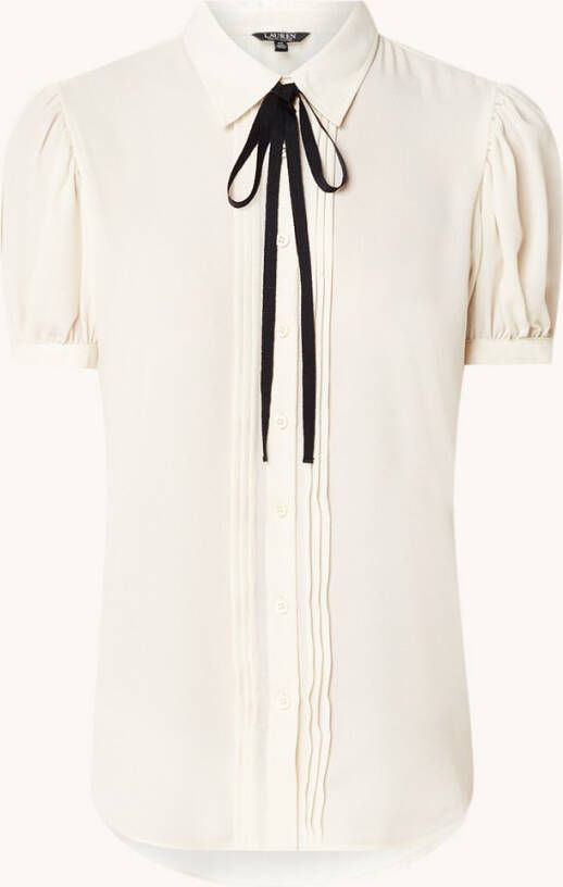 Ralph Lauren Blouse met plooidetail en pofmouw