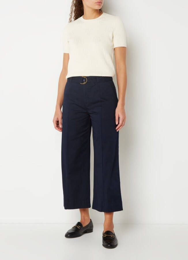 Ralph Lauren Fijngebreide trui met logo borduring en korte mouwen