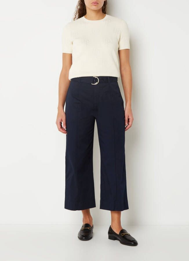 Ralph Lauren High waist wide fit cropped chino met ceintuur en siernaad