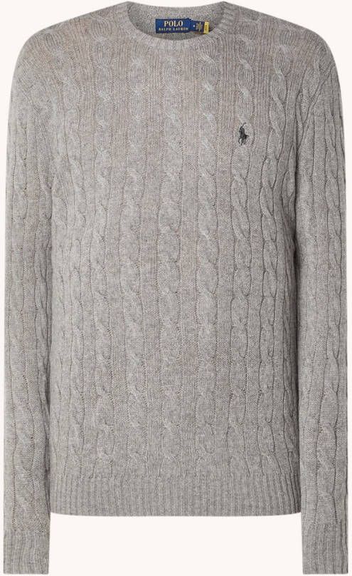 Ralph Lauren Kabelgebreide trui in kasjmierblend met logoborduring