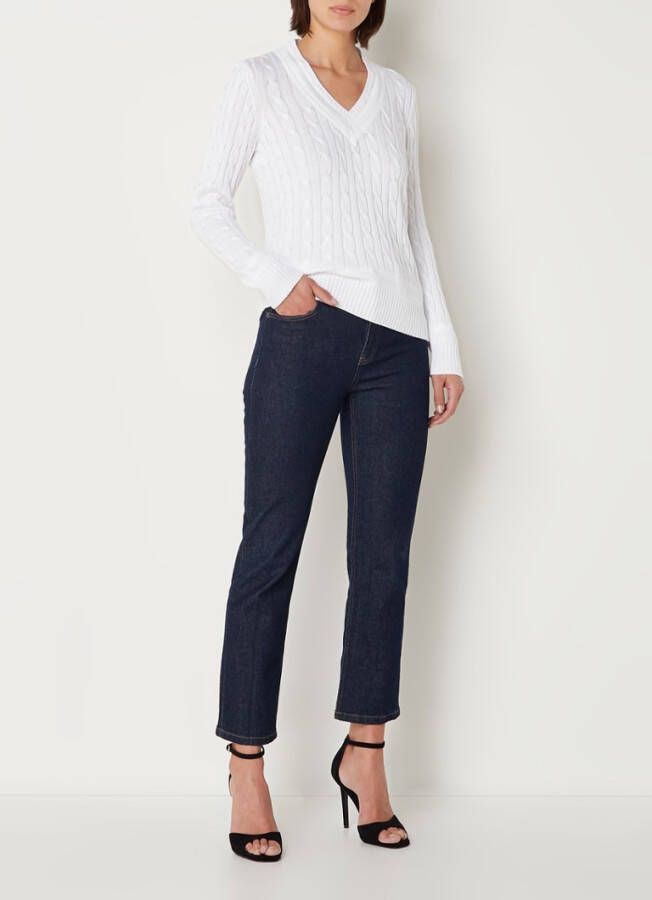 Ralph Lauren Gebreide kleding met V hals , Wit, Dames