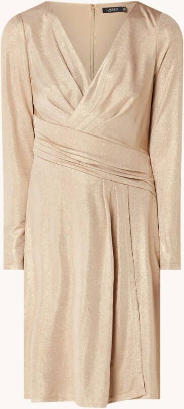 Ralph Lauren Mini jurk met glanzende finish en plooidetail