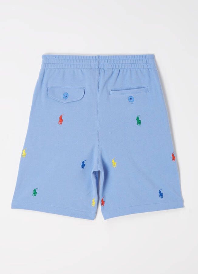 Ralph Lauren Straight fit korte broek van piqué, katoen met logoborduring