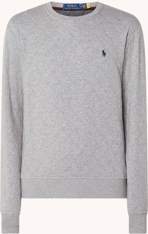 Ralph Lauren Sweater van jersey met quilt patroon en logoborduring
