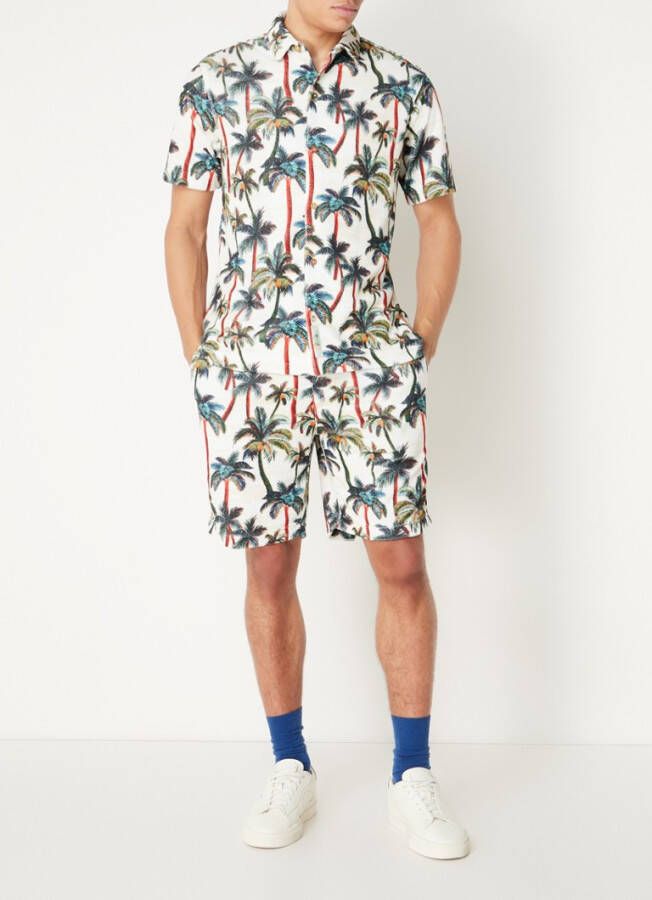 Scotch & Soda Fave straight fit korte broek van badstof met print