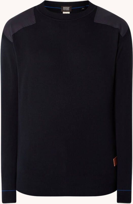 Scotch & Soda Trui van een wolmix met ronde hals en inzetstukken