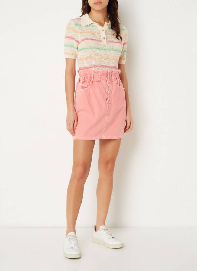 Scotch & Soda Grofgebreide polo met streepprint