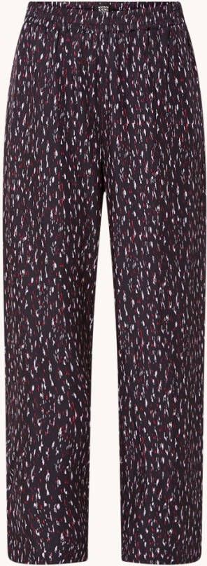 Scotch & Soda Gia mid rise elastische broek met wijde pijpen en print