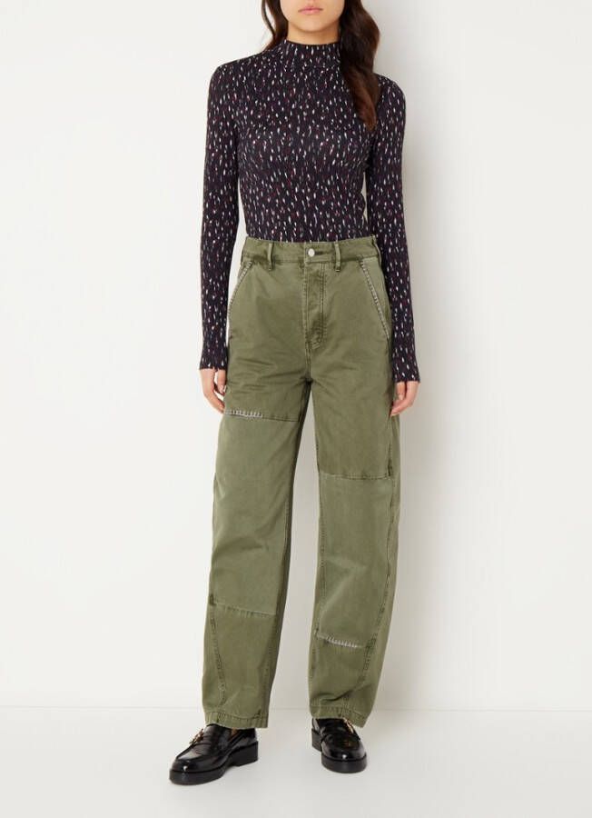 Scotch & Soda Zwarte T shirt All over Print Slim fit Long Sleeve T shirt