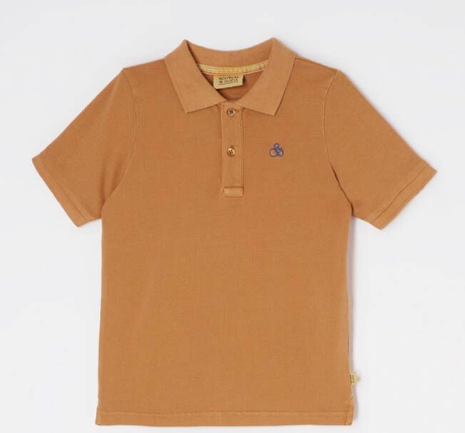 Scotch & Soda Polo van piqu&#xE9, katoen met logoborduring
