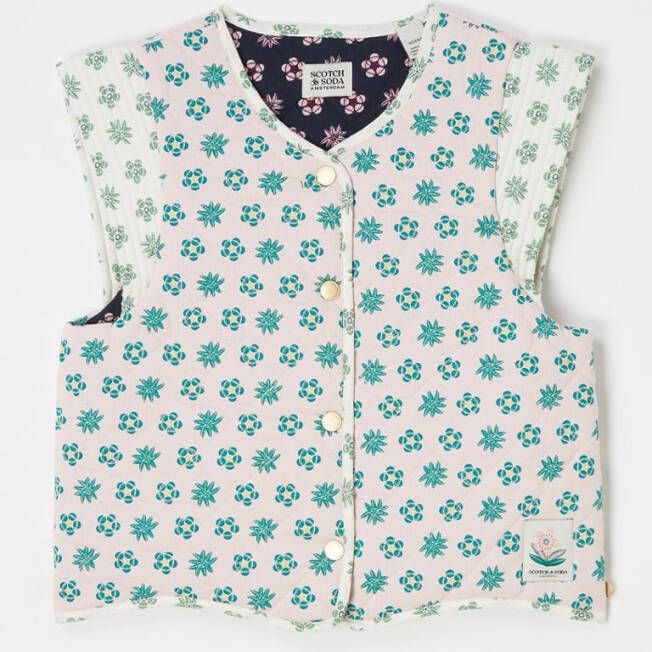 Scotch & Soda Reversible bodywarmer met print en drukknoopsluiting