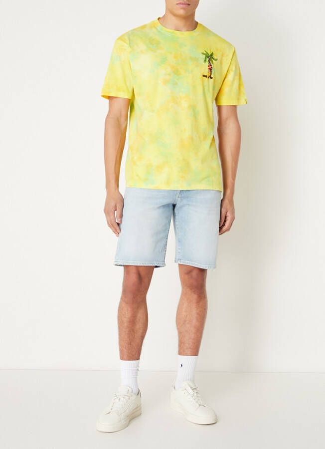 Scotch & Soda T shirt met tie dye dessin en borduring