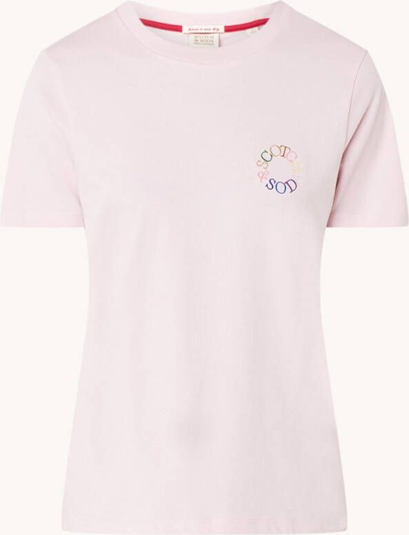 Scotch & Soda T shirt van biologisch katoen met logoborduring