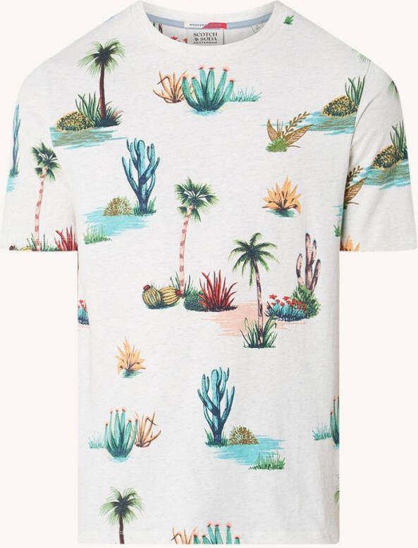 Scotch & Soda Regular fit T shirt van biologisch materiaal met print