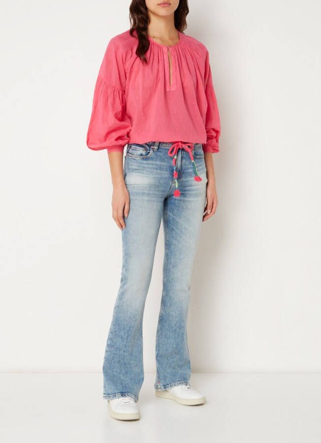 Scotch & Soda Voluminous popover with allover emb pink punch