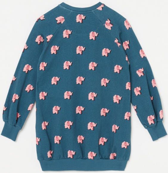 Snurk Pink Elephant trui jurk van biologisch katoen met print