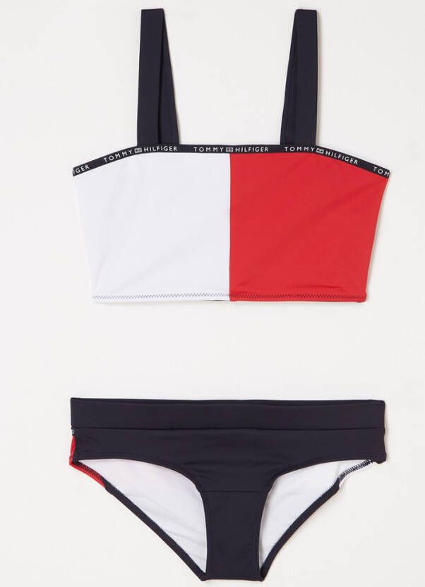 Tommy Hilfiger crop bikini donkerblauw/rood/wit