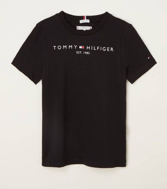 Tommy Hilfiger unisex T shirt van biologisch katoen zwart