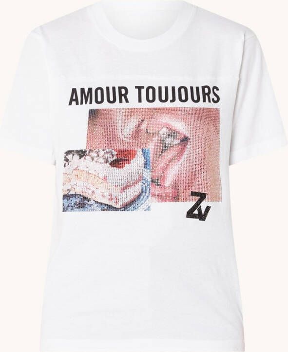 Zadig & Voltaire ‘Bow Photoprint Cake’ printed T shirt , Wit, Dames
