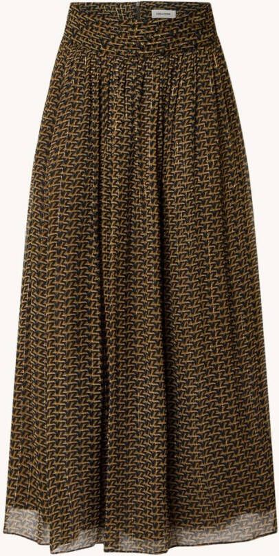 Zadig & Voltaire Jade monogrammed skirt , Bruin, Dames